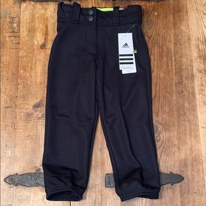 NWT Adidas Black youth XS fastpitch pants